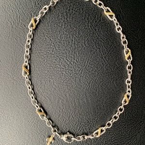 Judith Ripka Sterling Silver/18K Gold Necklace